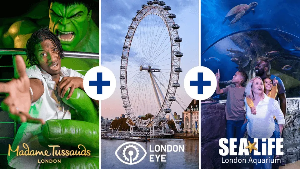 London Eye, Madame Tussauds & SEA LIFE London – 3 way ticket - Image 1